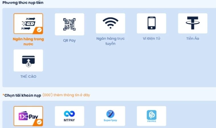 Nạp Tiền Nova88: Hướng Dẫn Chi Tiết Để Giao Dịch Nhanh Chóng 2 Giao diện nạp tiền Nova88